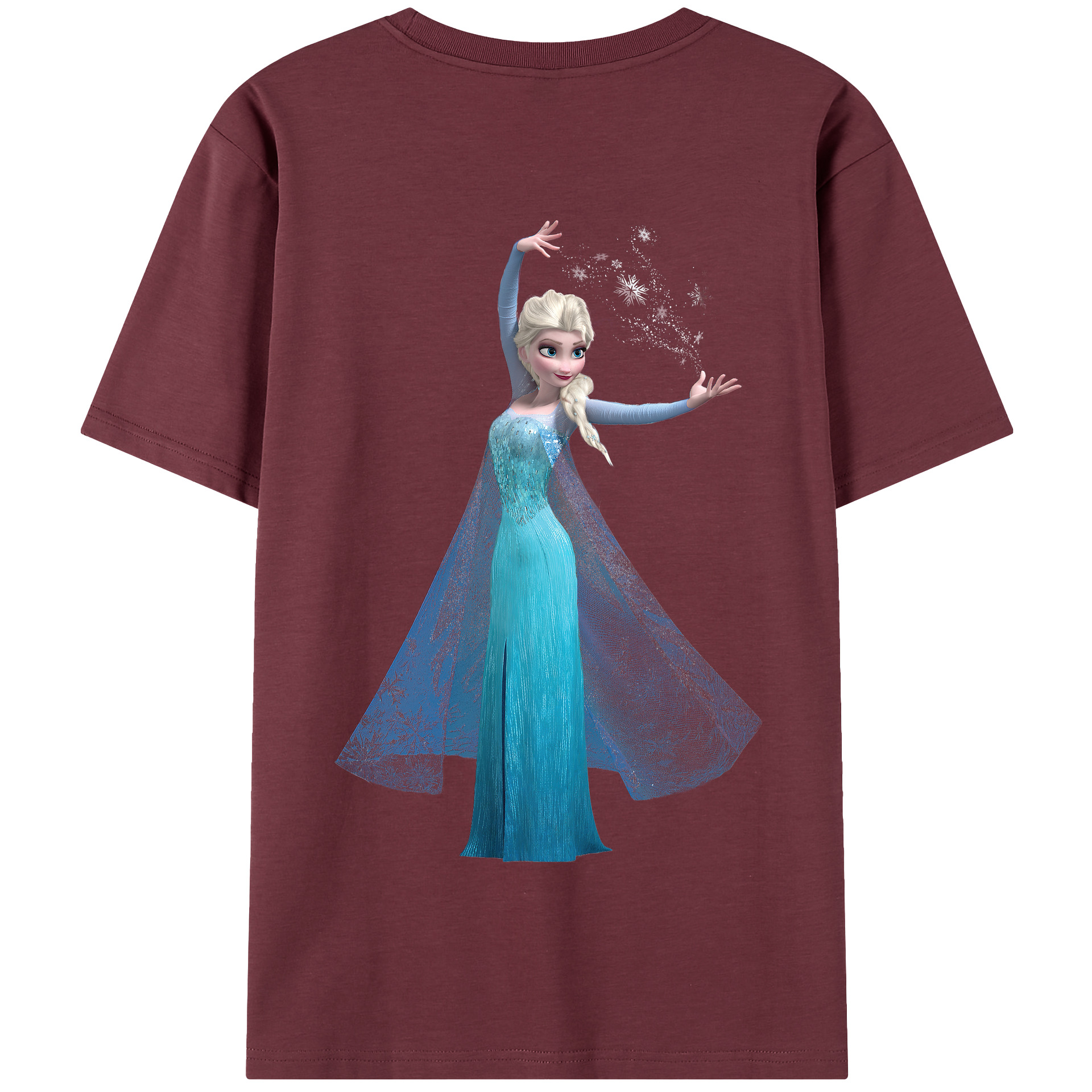 （画像用） アナと雪の女王 アンナ エルサ Frozen Anna Elsa 綿100％半袖Tシャツ（背面プリント）